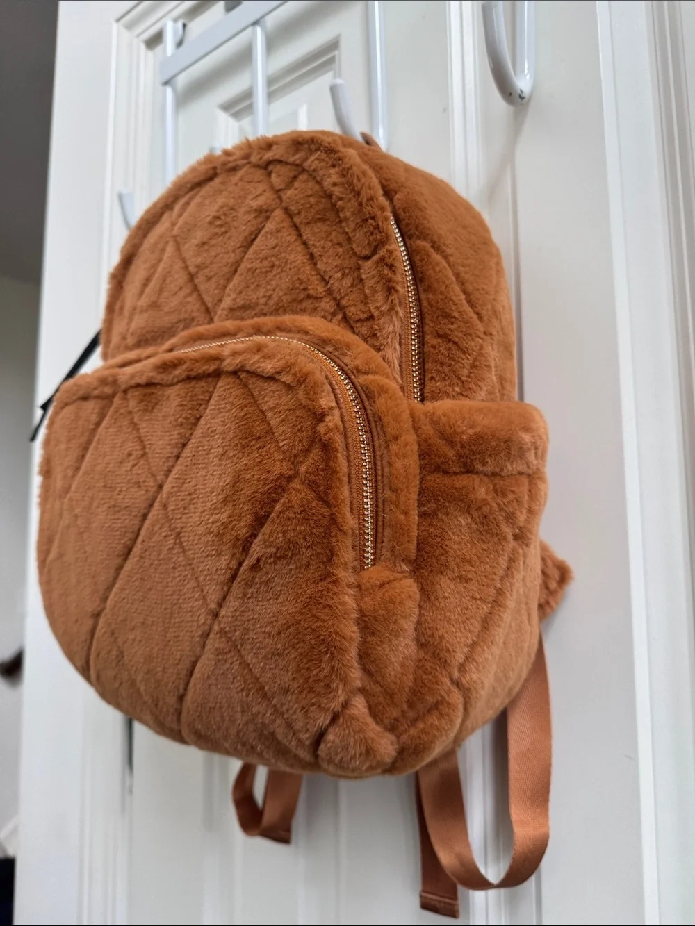 Vera Bradley x Wicked Quilted Plush Mini Backpack in Rust